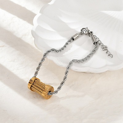 304 Stainless Steel Link Bracelets for Women BJEW-Z087-17GP-1