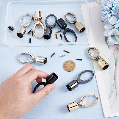 10Pcs 5 Colors Zinc Alloy Cord Ends FIND-GA0007-49-1