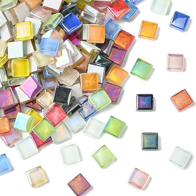 240Pcs 12 Colors Rainbow Iridescent Glass Cabochons DIY-CJ0003-10-1