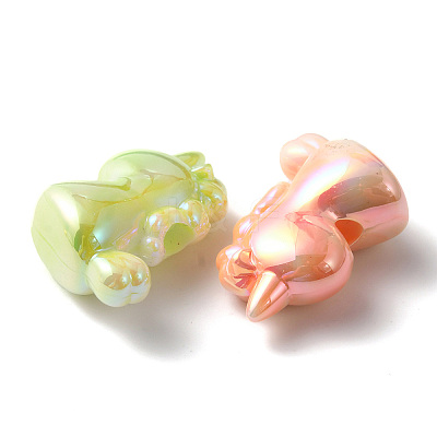 UV Plating Rainbow Iridescent Acrylic European Beads MACR-M025-03-1