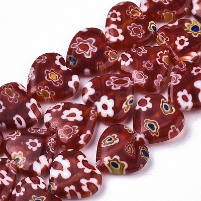 Handmade Millefiori Lampwork Beads Strands LAMP-N023-001-1