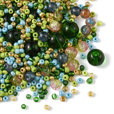 DIY Glass Beads Jewelry Making Finding Kit DIY-FS0004-31-1