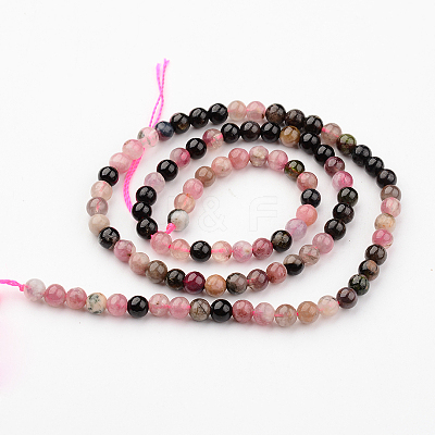 Natural Multicolor Tourmaline Round Bead Strands G-F269-05-8mm-1