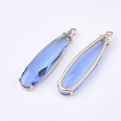 Transparent Glass Pendants GLAA-T007-15B-1