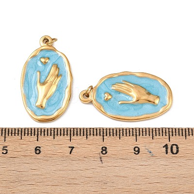 304 Stainless Steel Enamel Pendants STAS-G364-16G-01-1