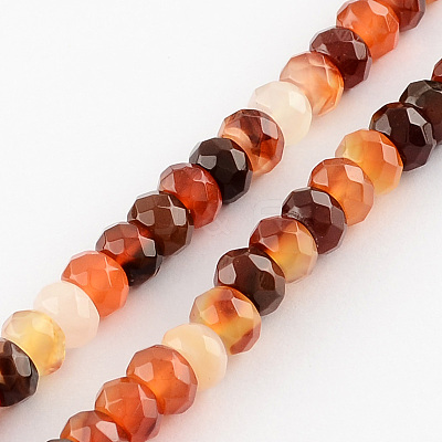Dyed Natural Carnelian Stone Bead Strands X-G-R186-08-1