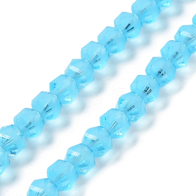 Electroplate Transparent Glass Beads Strands EGLA-I018-FA06-1