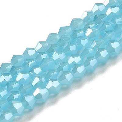 Imitation Jade Electroplate Glass Beads Strands EGLA-F029-J4mm-A03-1