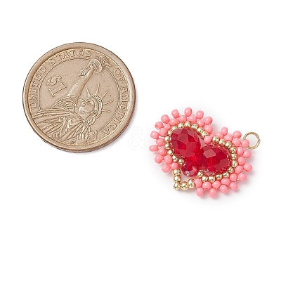 Glass Seed Beaded Pendants PALLOY-MZ00388-02-1