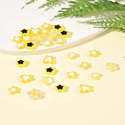 200Pcs 6 Styles Transparent & Opaque Acrylic Beads TACR-FS0001-54G-1