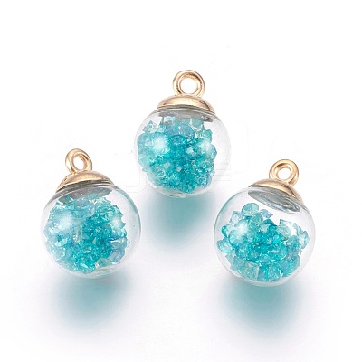 Transparent Glass Bottle Pendants GLAA-L018-12-1
