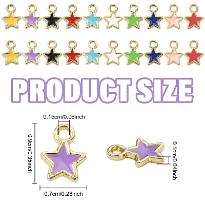 150Pcs Eco-friendly Alloy Enamel Star Charms ENAM-YW0005-87-1