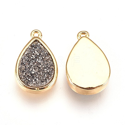 Resin Imitation Druzy Crystal Pendants KK-O101-A06-1