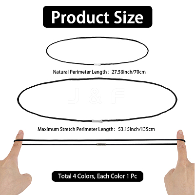 4Pcs 4 Colors Polypropylene Trash Can Rubber Bands AJEW-DJ0005-69-1