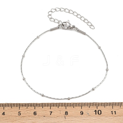 201 Stainless Steel Satellite Chains Bracelets for Women BJEW-G767-01D-P-1