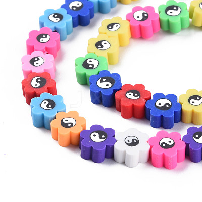 Handmade Polymer Clay Bead Strands CLAY-S096-032I-1