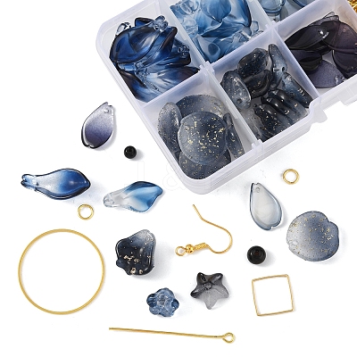 DIY Flower Glass Pendants Earrings Making Kits DIY-FS0009-01-1