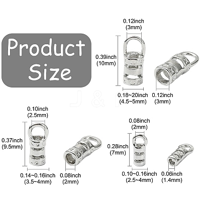 30Pcs 3 Styles Brass Cord End FIND-CJ0004-71-1