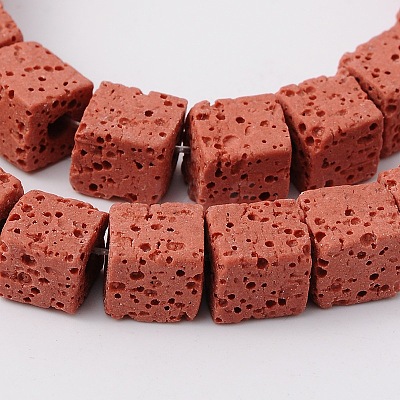 Synthetic Lava Rock Bead Strands G-N0104-8mm-12-1