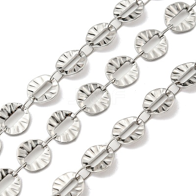 Tarnish Resistant 304 Stainless Steel Flat Round Chains CHS-E031-03P-1