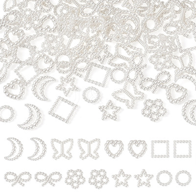 80Pcs 8 Styles Resin Imitation Pearl Cabochons RESI-TA0003-88-1