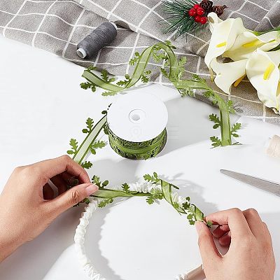 20M Christmas Theme Polyester Ribbon OCOR-WH0074-58B-1