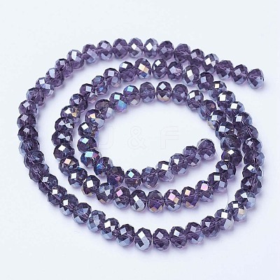 Electroplate Glass Beads Strands X-EGLA-A044-T8mm-B15-1
