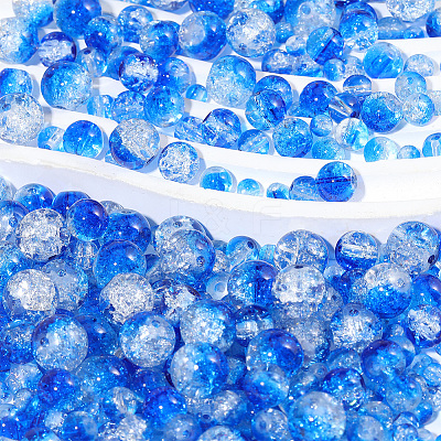 450Pcs 4 Styles Spray Painted Crackle Glass Beads CCG-PA0001-09D-1