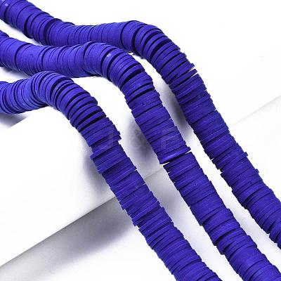 Flat Round Handmade Polymer Clay Beads CLAY-R067-12mm-09-1