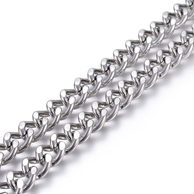 Tarnish Resistant 304 Stainless Steel Curb Chains STAS-P219-03-1