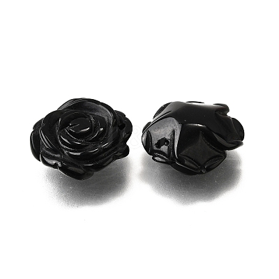 Natural Black Onyx Carved Pendants G-S390-03B-1