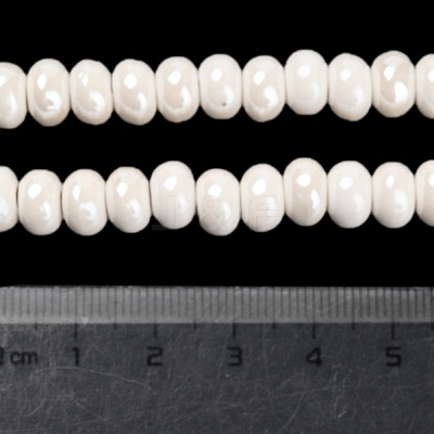 Glazed Porcelain Rondelle Beads PORC-Q001-01K-1