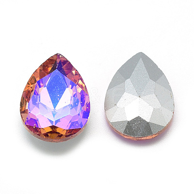 Pointed Back Glass Rhinestone Cabochons RGLA-T017-10x14mm-04-1