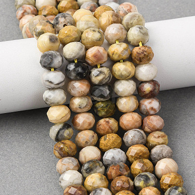 Natural Crazy Agate Beads Strands G-B179-A01-6x8mm-1