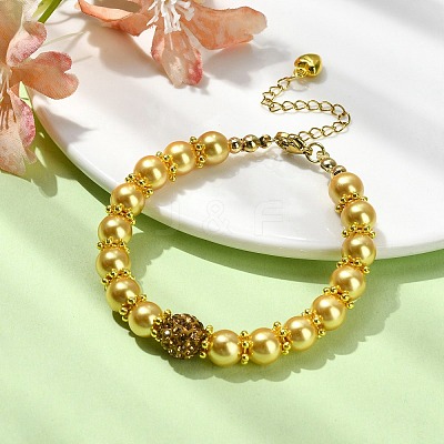 Glass Imitation Pearl Beaded Bracelets for Women BJEW-JB10034-05-1