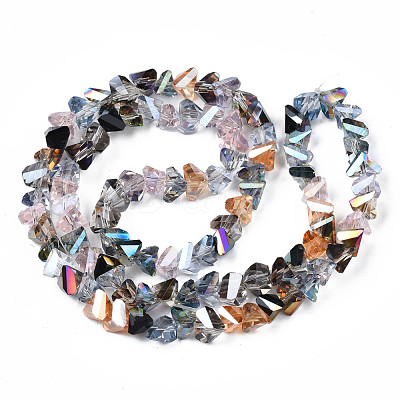 Electroplate Transparent Glass Beads Strands EGLA-N006-041-1