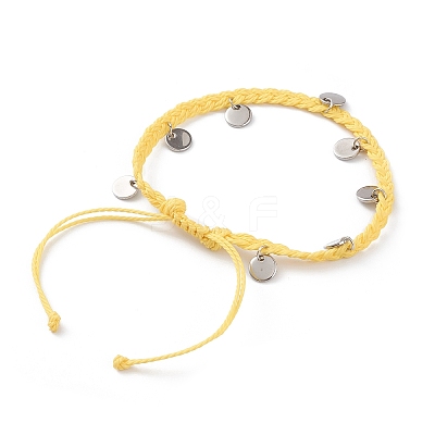 Waxed Polyester Cord Braided Bead Bracelets BJEW-JB05762-05-1