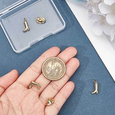 8Pcs 2 Style Rack Plating Brass Charms ZIRC-BBC0001-38-1