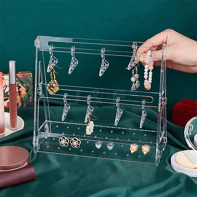 1 Set Transparent Acrylic Earring Display Stands EDIS-PH0001-24C-1