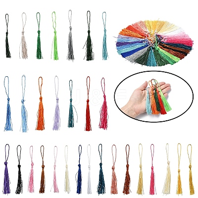 60Pcs 30 Colors Polyester Tassel Decorations AJEW-YW0001-20-1
