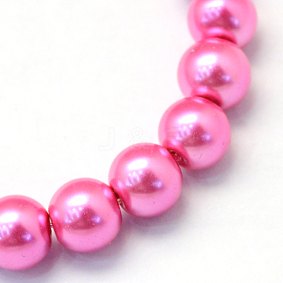 Baking Paint Pearlized Glass Pearl Round Bead Strands HY-Q330-8mm-54-1