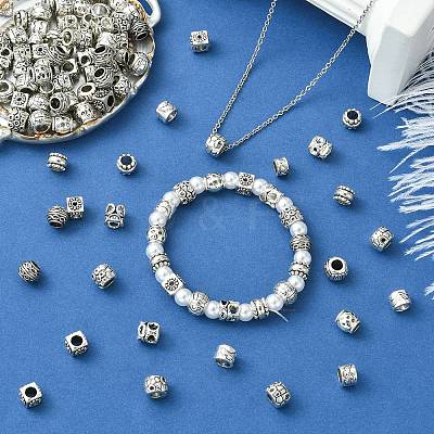 100Pcs 10 Styles Tibetan Style Alloy European Beads FIND-CJ0003-72-1