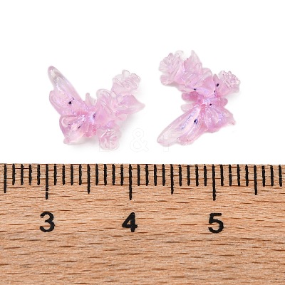 Butterfly with Flower Transparent Resin Cabochons FIND-L019-06D-1