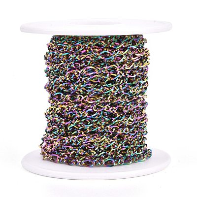 Ion Plating(IP) 304 Stainless Steel Figaro Chains CHS-I001-09MC-01-1