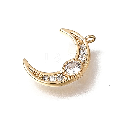 Brass Pave Clear Cubic Zirconia Charms CU-CBA7960-06G-1