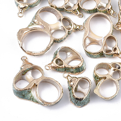Electroplate Spiral Shell Pendants LS-SSHEL-S262-13-1
