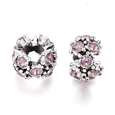Alloy Rhinestone Spacer Beads RB-E534-01AS-C-1