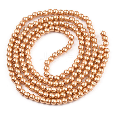 Baking Paint Pearlized Glass Pearl Round Bead Strands HY-Q330-8mm-36A-1