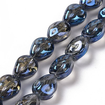 Transparent Electroplate Glass Beads Strands GLAA-C025-02M-1