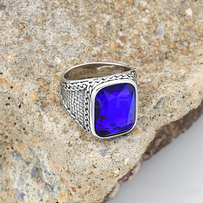 304 Stainless Steel with Cubic Zirconia Finger Rings for Men FS-WG67565-28-1